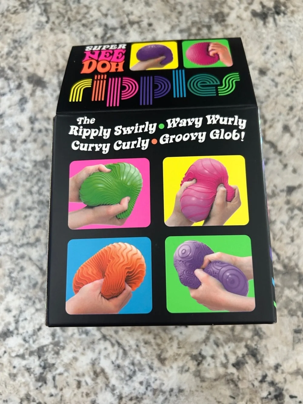 Super NeeDoh Ripples Schylling Needoh Orange Squishy Toy Fidget Ball - Picture 4 of 6